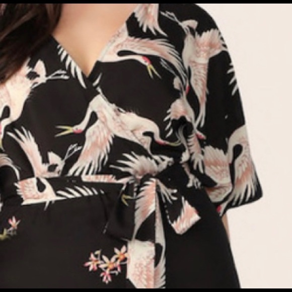 ALUNA LEVI WRAP JUMPSUIT WITH CRANES - Picture 2 of 3